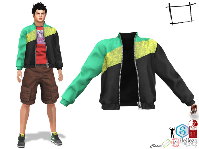 Men's Letterman Style Sports Jacket Slink Male, Belleza Jake, Signature Gianni, Ocacin Gamit, Onupup