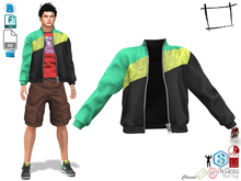 Dae Obj FBX Men's Letterman Style Sports Jacket Slink Male, Belleza Jake, Signature Gianni, Ocacin 