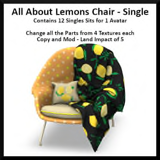 Menu Driven All About Lemons Chair - Single