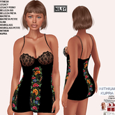 EMBROIDERED LACE TOP DRESS,CLASSIC&MESH BODY