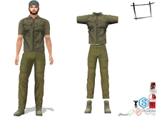 Men's Khaki Discovery Outfit Shirt Pants Boots Slink Male, Belleza Jake, Signature Gianni, Ocacin