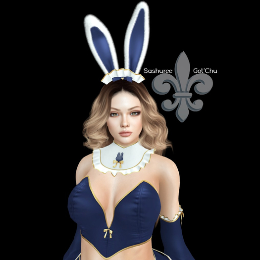 *>Kiu<* - Magical Bonbon Bunny_Ears White/Navy