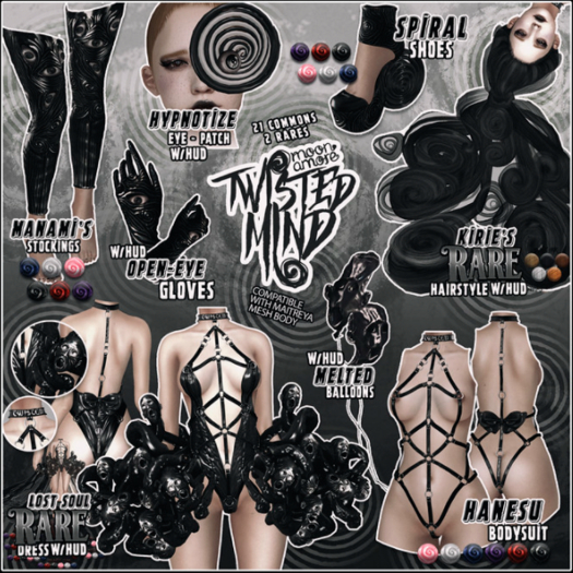 :Moon amore: Twisted Mind - SPIRAL SHOES- BUBBLEGUM