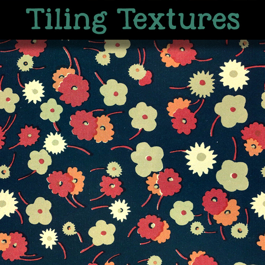 Pattern of colorful flowers on dark background - Seamless texture