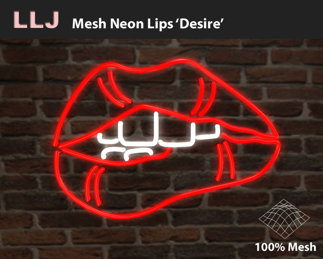 LLJ Mesh Neon Lips 'Desire'