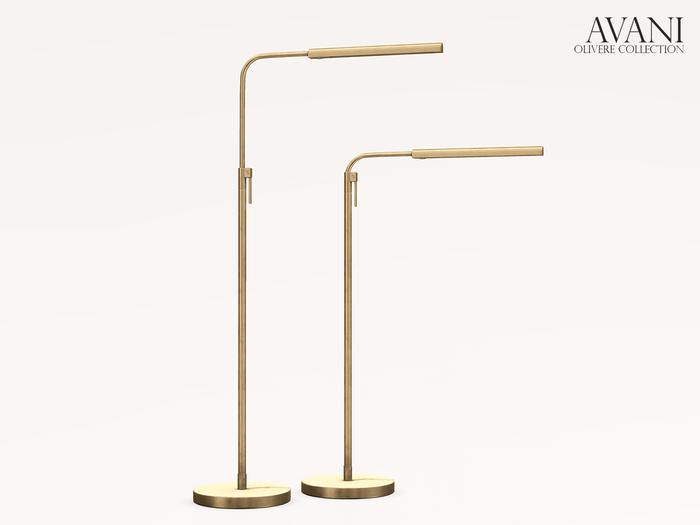 Avani Olivere Collection Floor Task Lamp Set, Brass