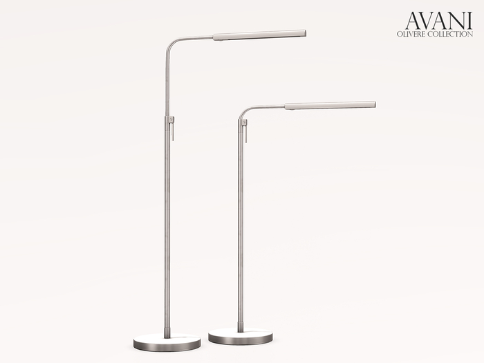 Avani Olivere Collection Floor Task Lamp Set, Nickel