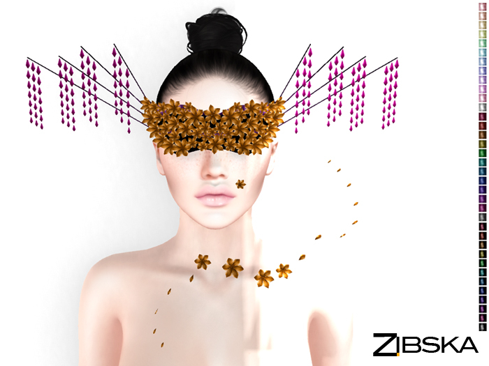 Zibska ~ Reiko color change mask, adornment and accent flower