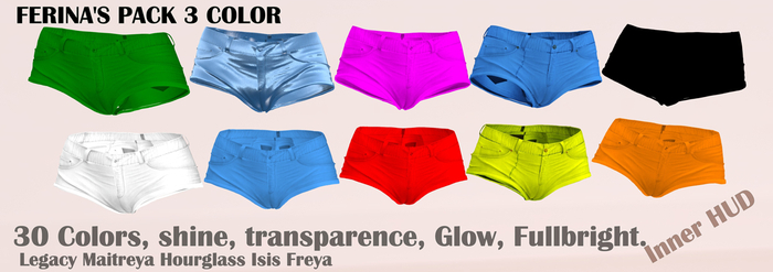 FERINA'S POETRY SHORT- Pack 3 Colors +BELTS +HUDS [BOX]