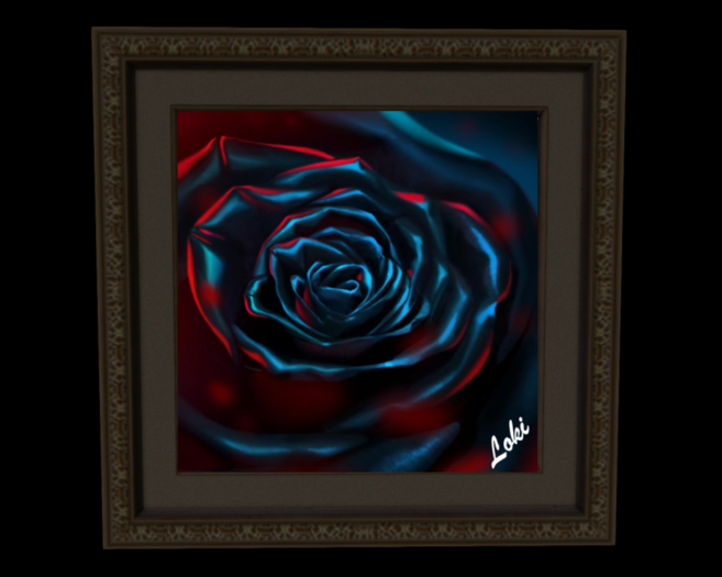 Black and Blue Rose Art