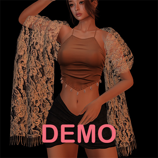 FA DrapedShawl Lace Beige DEMO