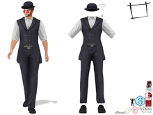 Full Perm Men's Wild West Steampunk Outfit Slink Male, Belleza Jake, Signature Gianni