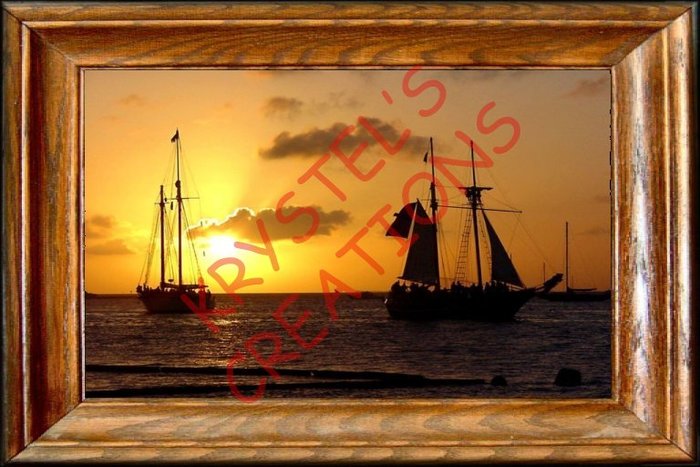 P16 ~ Framed Picture of Ships in Sunset (Rezz Me)