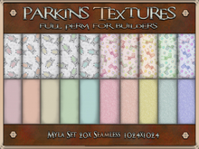 Parkins Textures - Myla Set - 20x Full Perm Seamless 1024 - Fabric, Child, Kid, Pattern, Pastel, Nursery, Baby, Clothing