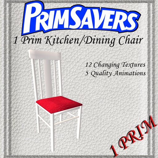 PrimSavers - 1 Prim Band Dining Chair White Frame - 12 Changing Textures