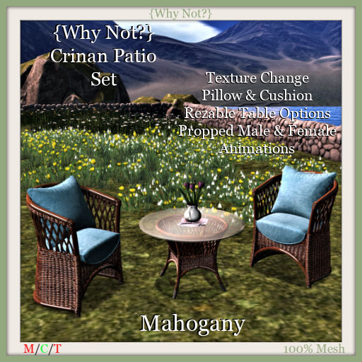 {Why Not?} Crinan Patio Set- Mahogany-Boxed