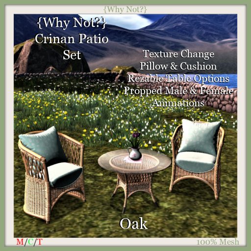 {Why Not?} Crinan Patio Set- Oak-Boxed