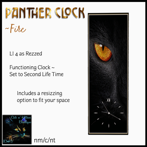 CnK: Firey Eye Panther Clock  (Boxed)