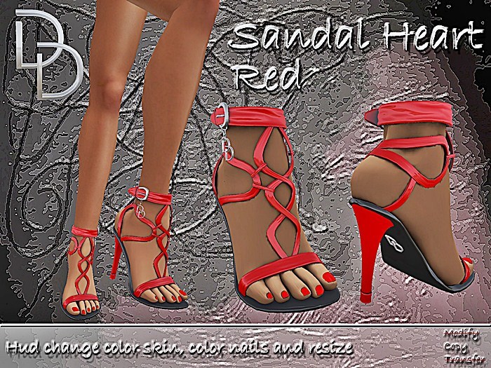 DD Sandal Heart Red