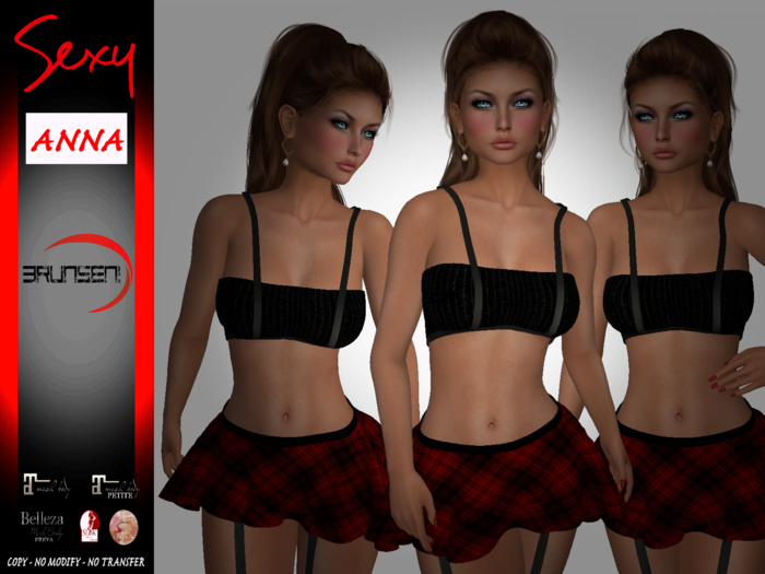 Brunsen Couture - Anna Sexy Outfit Black Chess Red