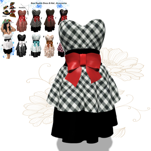 Bow Double Dress & Hat,Accessories Box 2