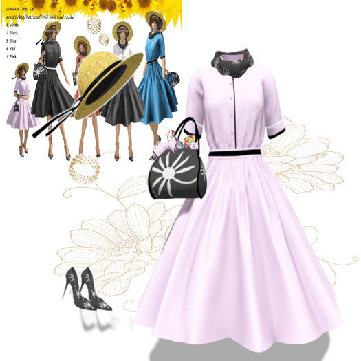 Summer Dress Set Pink 