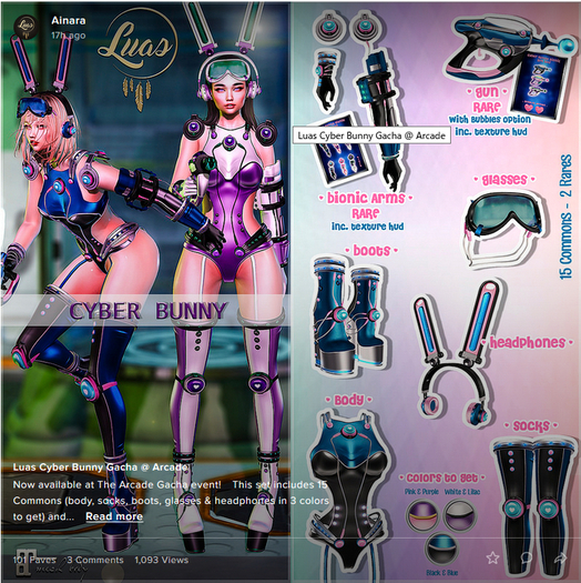 Luas Cyber Bunny FULL SET + 2 RARES(17 PIECES) MAITREYA