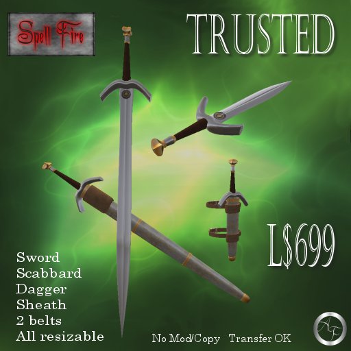 TRUSTED SWORD AND DAGGER SET - SPELL FIRE