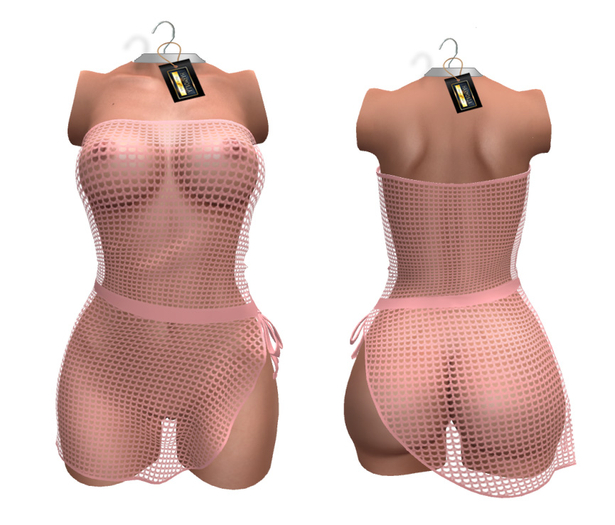 Peach Fishnet Dress