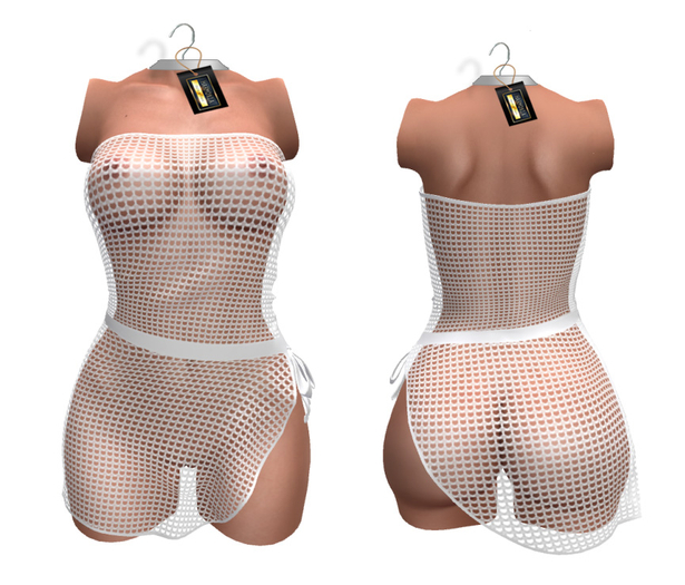 White Fishnet Dress
