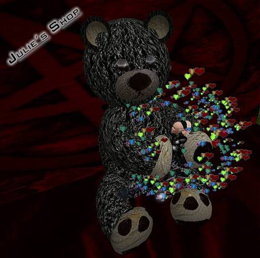 Riesen teddy Bär  Für Goth Vampire Sitzanimation sprühenden Herzen, schreiben einer ganz privaten Nachricht, Valetinstag