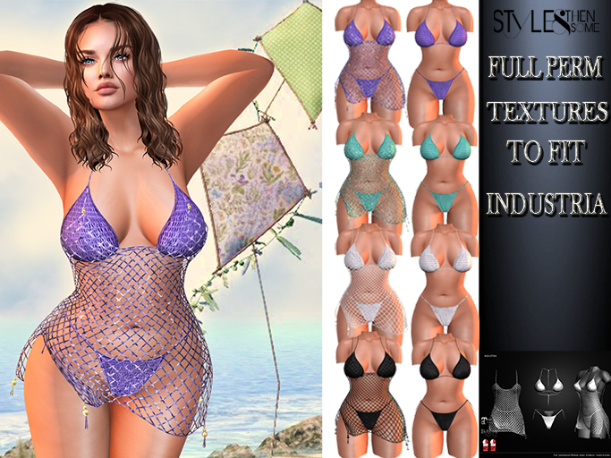 STYLES-INDUSTRIA Fishnet dress & bikini-Texture FULL PERM - Fatpack