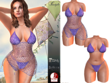 75% SALE-InStyl-Fishnet dress & bikini-Lilac