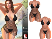 InStyl-Fishnet dress & bikini-Black