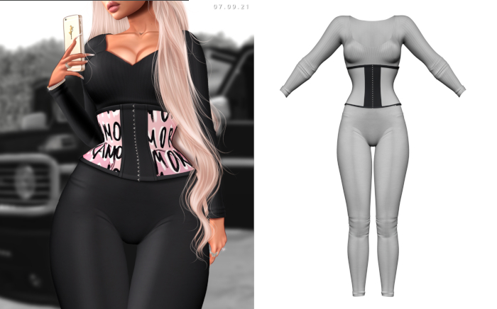 HAVOC - Cinched Waist Set - GREY