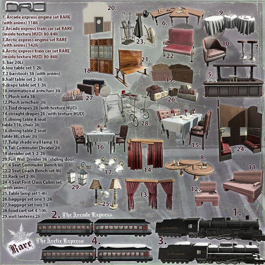 2 -DRD- AE - Arcade Express - Train Car Set - RARE