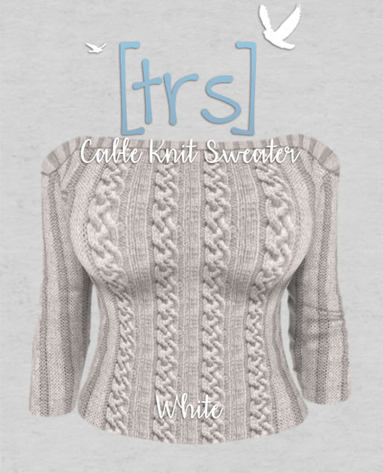 [trs] Cable Knit Sweater . White