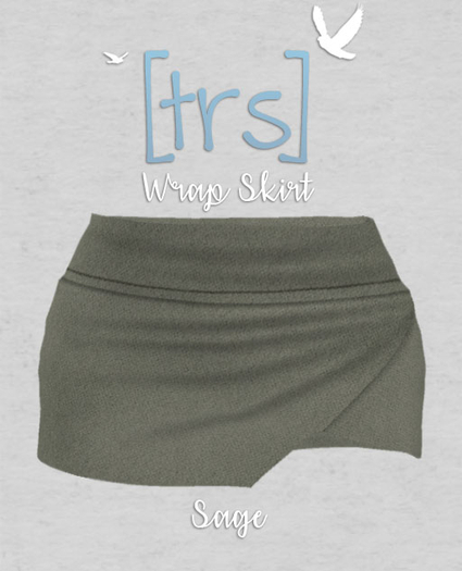 [trs] Wrap Skirt . Sage