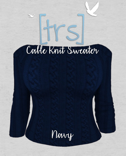 [trs] Cable Knit Sweater . Navy