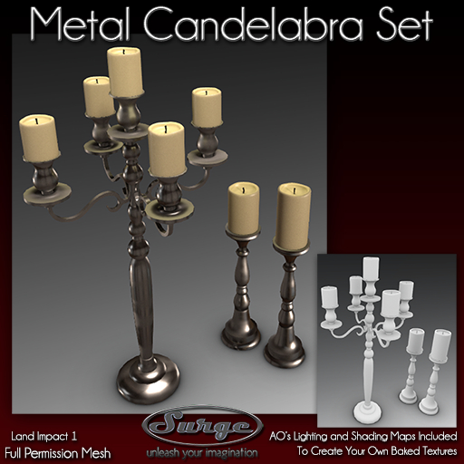 Metal Candelabra Set - Full Perm For Builders