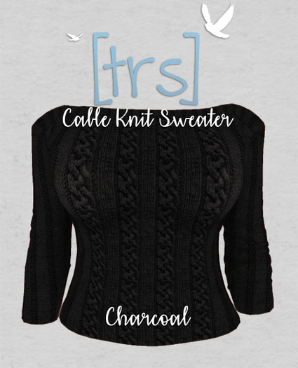 [trs] Cable Knit Sweater . Charcoal