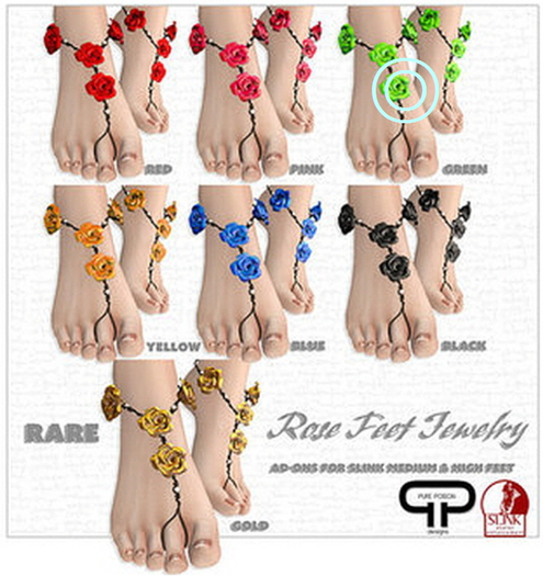 Rose Feet Jewelry - Green 2