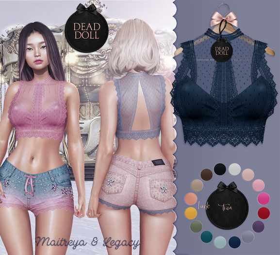 DEAD DOLL - Sibilla Top - Blue