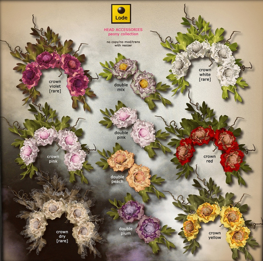 *LODE* Head Accessory - Peony Double [peach]