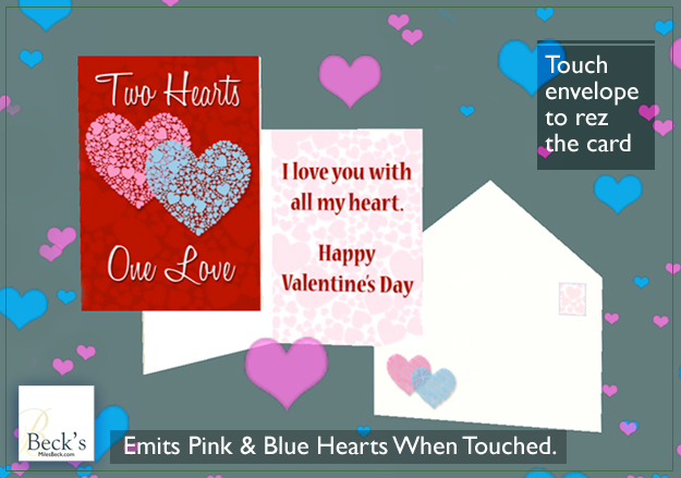 Two Hearts Valentine Card + Envelope