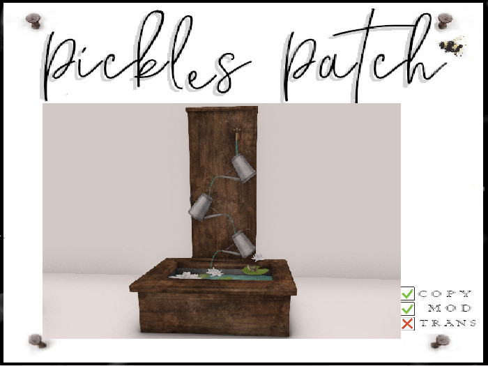 Pickle's Patch - Watering Can Fountain 