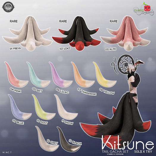10{Kitsune} tail mint .::Cubic Cherry::.