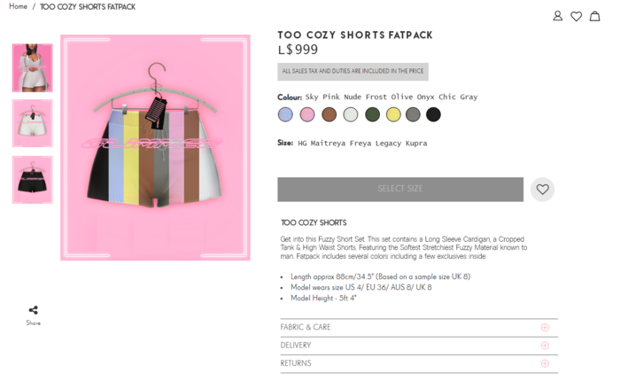 [G] - Too Cozy Shorts - FATPACK