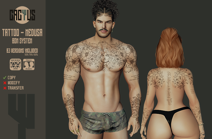 [ CACTUS ] TATTOO - MEDUSA 