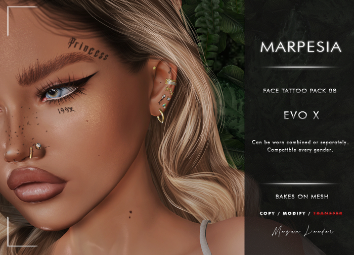 MARPESIA LEL EVO X  Face Tattoo Pack 08 - [BOM]